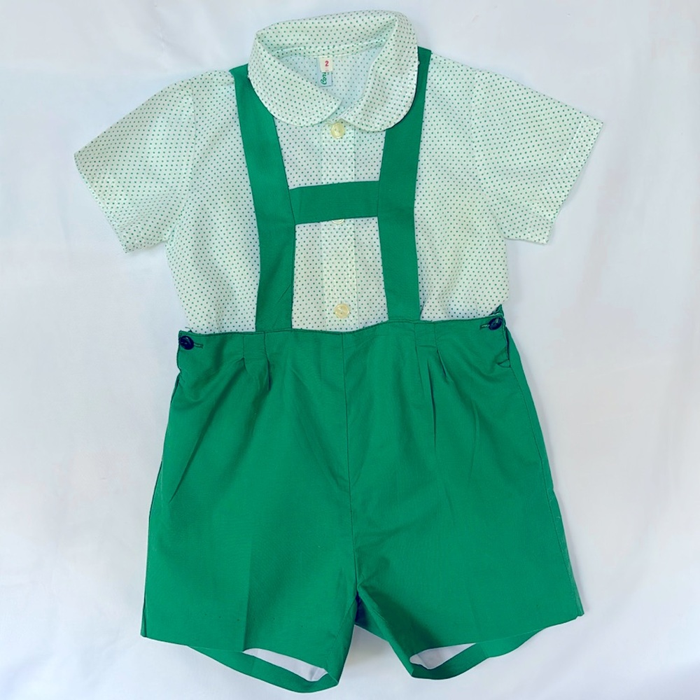 NWOT VINTAGE EUROPEAN MERCEDES CORTINA STYLE BOYS SET SIZE 2 MADE IN MADRID
